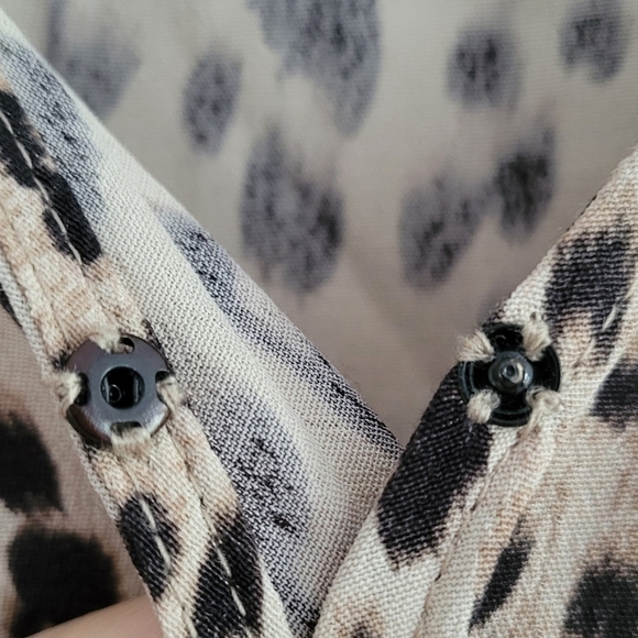 Sanctuary Leopard Animal-print Boho Retro‎ Wrap V neck Blouse Top S - Picture 5 of 9
